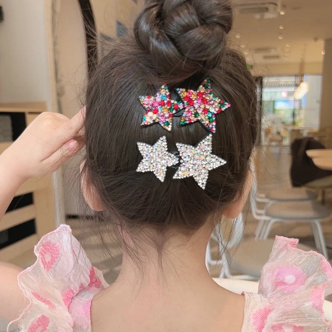 Princess Pentagram Hairpins for Girls New Cute Hair Clips Barrettes Children Headwear