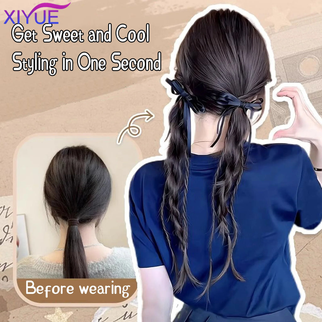 Synthetic Wig ponytail female net red twisted braid sweet cool spicy girl boxing braid hair loop style double long braid