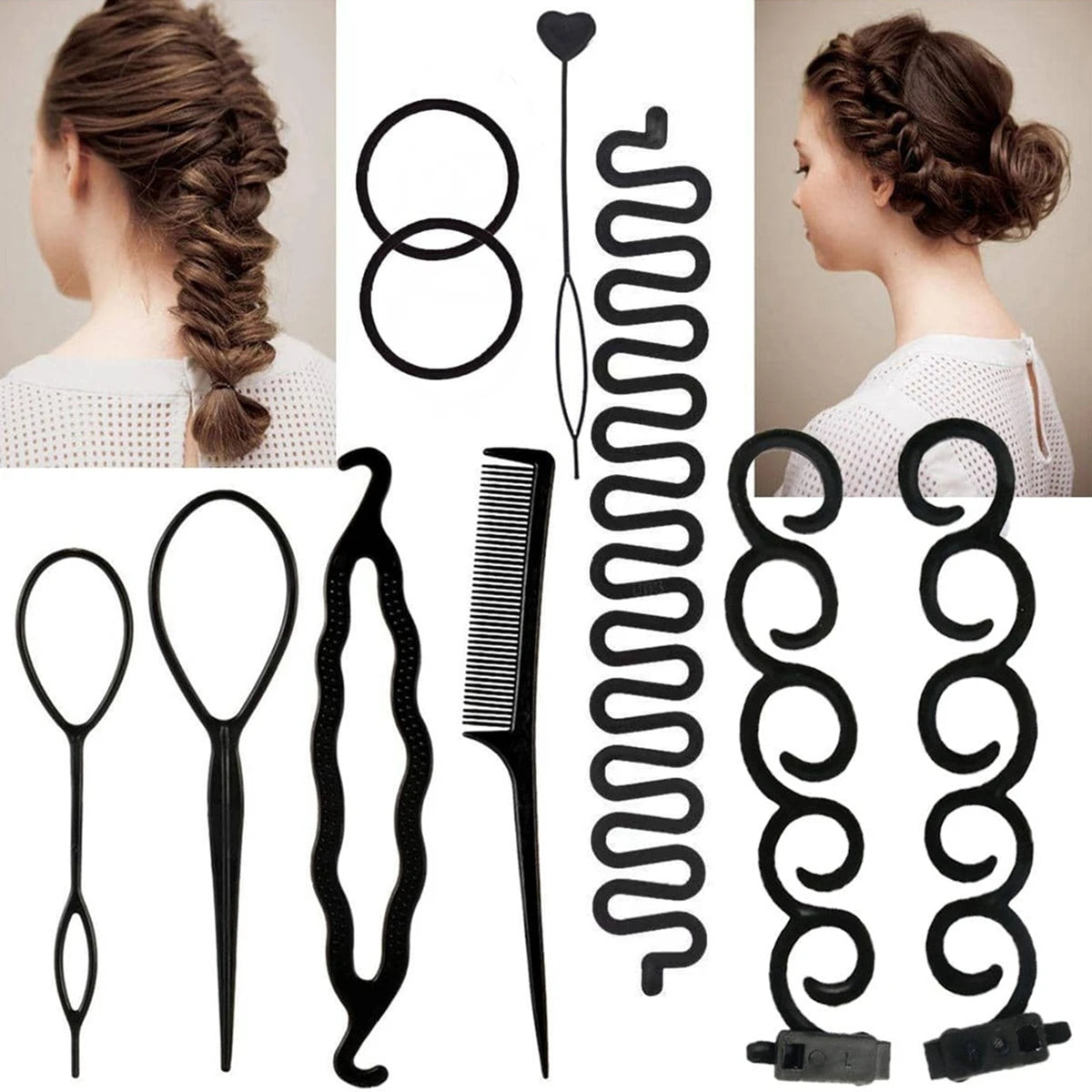 Lazy Bun Maker & French Braid Styling Accessories for Women