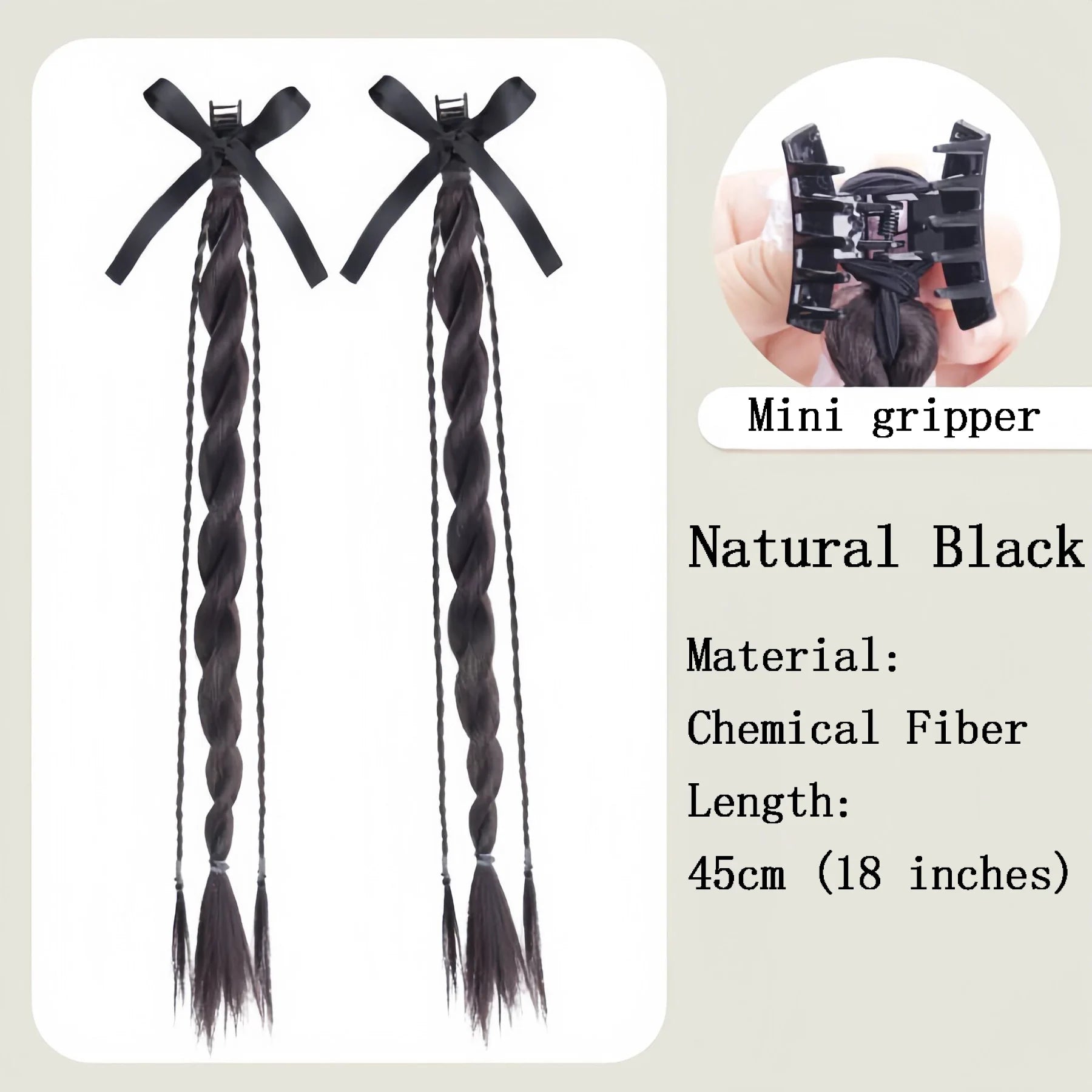 Synthetic Wig ponytail female net red twisted braid sweet cool spicy girl boxing braid hair loop style double long braid