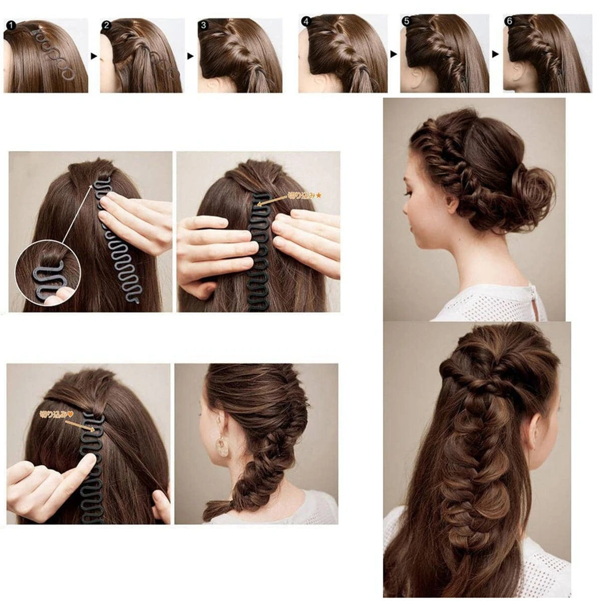 Lazy Bun Maker & French Braid Styling Accessories for Women