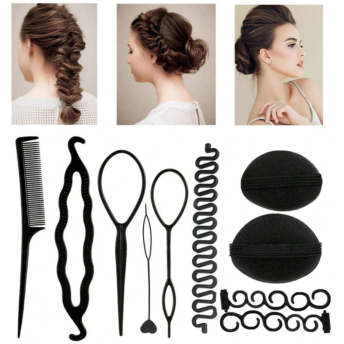 Lazy Bun Maker & French Braid Styling Accessories for Women
